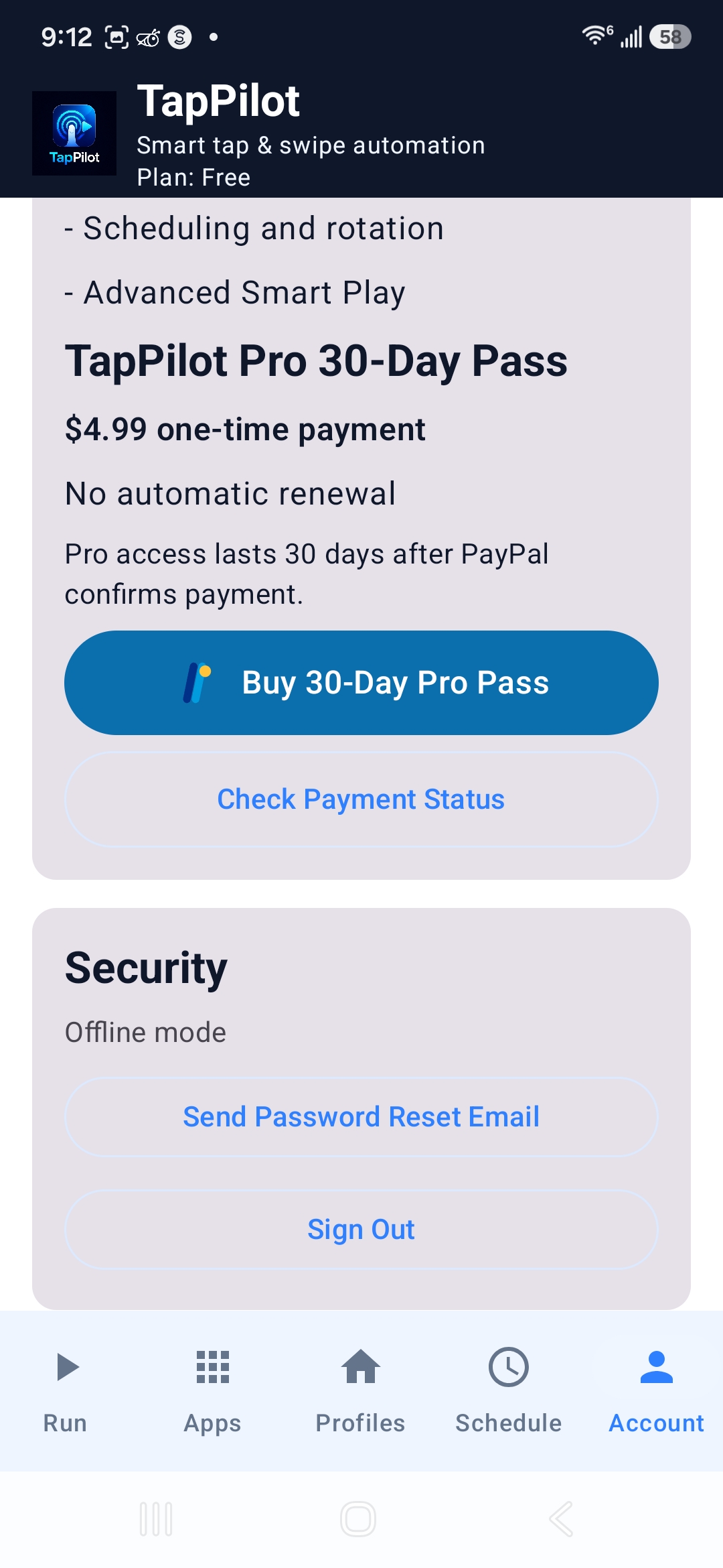 Free buy pass button